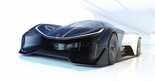 Hình ảnh mô hình chiếc xe điện Faraday Future.