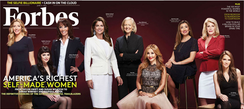 Trang bìa cho danh sách Những phụ nữ tự thân giàu nhất thế giới của Forbes. Ảnh: Forbes