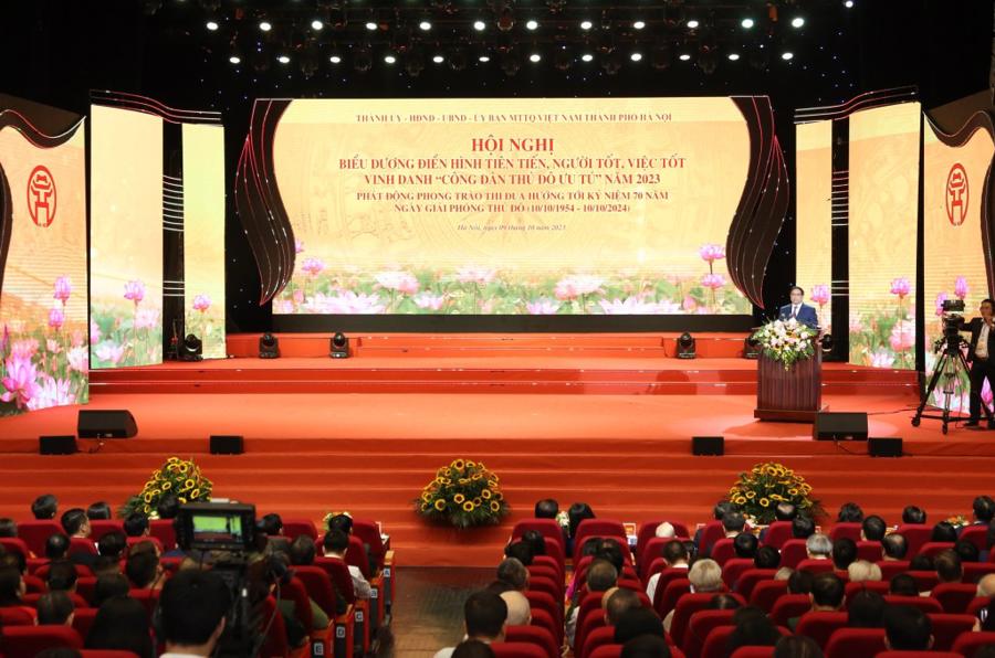 Hội nghị Biểu dương điển hình tiên tiến, người tốt, việc tốt, vinh danh “Công dân Thủ đô Ưu tú” năm 2023.